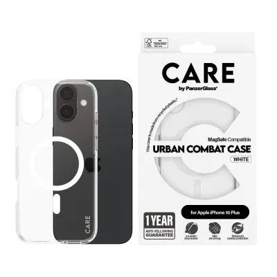CARE - Puzdro Urban Combat s MagSafe pre iPhone 16 Plus, biela