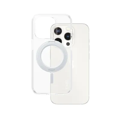 CARE - Puzdro Kickstand s MagSafe pre iPhone 15 Pro, strieborná