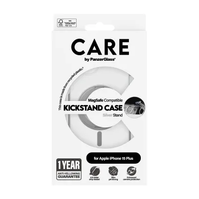 CARE - Puzdro Kickstand s MagSafe pre iPhone 15 Pro Max, strieborná