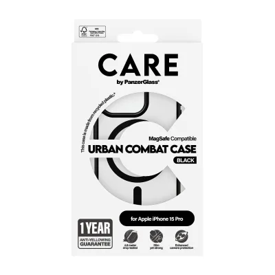 CARE - Puzdro Urban Combat s MagSafe pre iPhone 15 Pro, čierna