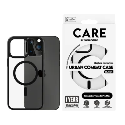 CARE - Puzdro Urban Combat s MagSafe pre iPhone 15 Pro Max, čierna