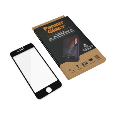 PanzerGlass - Tvrdené sklo Case Friendly AB pre iPhone SE 2022/SE 2020/8/7/6s/6, čierna