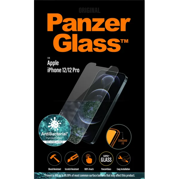 PanzerGlass - Tvrdené sklo Standard Fit AB pre iPhone 12/12 Pro, číra