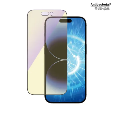 PanzerGlass - Tvrdené sklo UWF Anti-Bluelight AB s aplikátorom pre iPhone 14 Pro, čierna