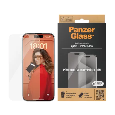 PanzerGlass - Tvrdené sklo pre iPhone 15 Pro, číra