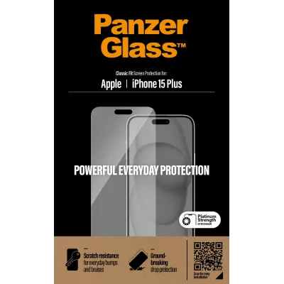 PanzerGlass - Tvrdené sklo pre iPhone 15 Plus, číra