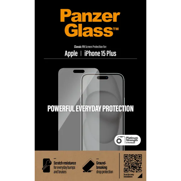 PanzerGlass - Tvrdené sklo pre iPhone 15 Plus, číra