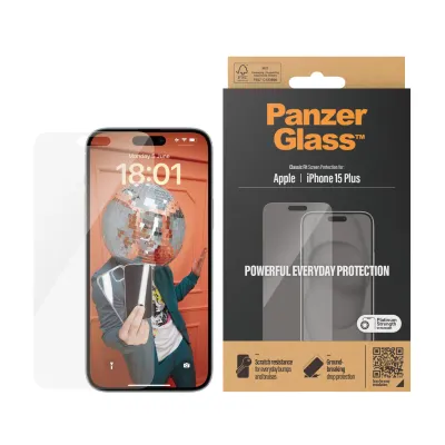 PanzerGlass - Tvrdené sklo pre iPhone 15 Plus, číra