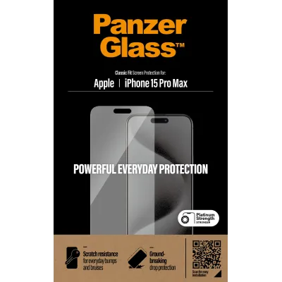 PanzerGlass - Tvrdené sklo pre iPhone 15 Pro Max, číra