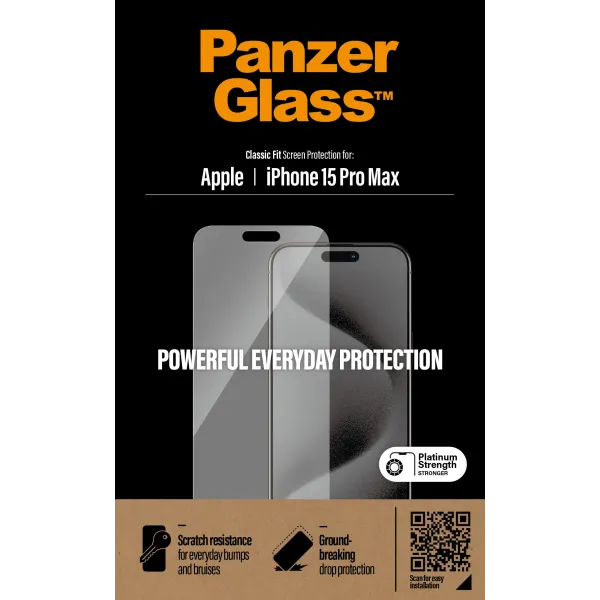PanzerGlass - Tvrdené sklo pre iPhone 15 Pro Max, číra