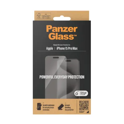 PanzerGlass - Tvrdené sklo pre iPhone 15 Pro Max, číra
