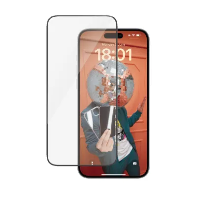 PanzerGlass - Tvrdené sklo UWF s aplikátorom pre iPhone 15 Plus, čierna