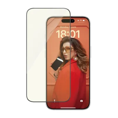PanzerGlass - Tvrdené sklo UWF Eyecare s aplikátorom pre iPhone 15 Pro, čierna
