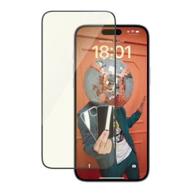 PanzerGlass - Tvrdené sklo UWF Eyecare s aplikátorom pre iPhone 15 Plus, čierna