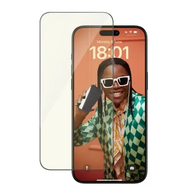 PanzerGlass - Tvrdené sklo UWF Eyecare s aplikátorom pre iPhone 15 Pro Max, čierna