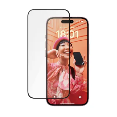 PanzerGlass - Tvrdené sklo UWF Ceramic s aplikátorom pre iPhone 15, čierna
