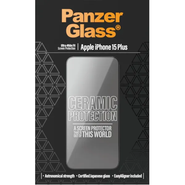 PanzerGlass - Tvrdené sklo UWF Ceramic s aplikátorom pre iPhone 15 Plus, čierna