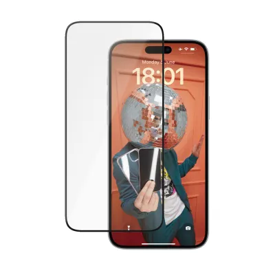 PanzerGlass - Tvrdené sklo UWF Ceramic s aplikátorom pre iPhone 15 Plus, čierna