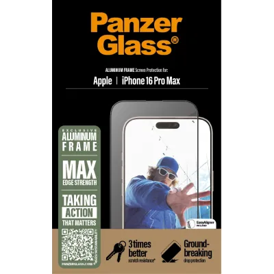 PanzerGlass - Tvrdené sklo UWF s aplikátorom pre iPhone 16 Pro Max, aluminium