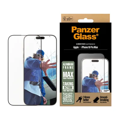 PanzerGlass - Tvrdené sklo UWF s aplikátorom pre iPhone 16 Pro Max, aluminium