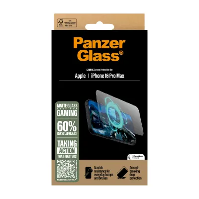 PanzerGlass - Tvrdené sklo UWF Gaming s aplikátorom pre iPhone 16 Pro Max, čierna