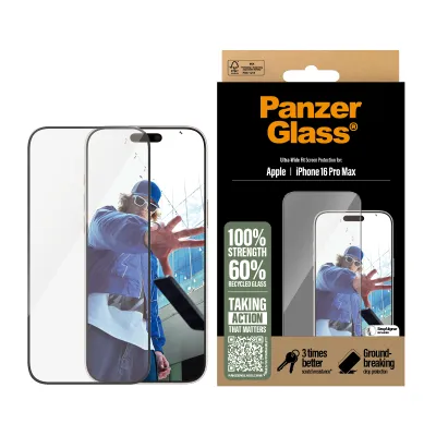 PanzerGlass - Tvrdené sklo UWF s aplikátorom pre iPhone 16 Pro Max, čierna