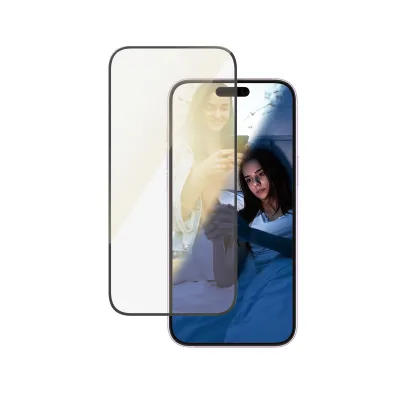 PanzerGlass - Tvrdené sklo UWF Eyecare s aplikátorom pre iPhone 16 Plus/15 Plus, čierna