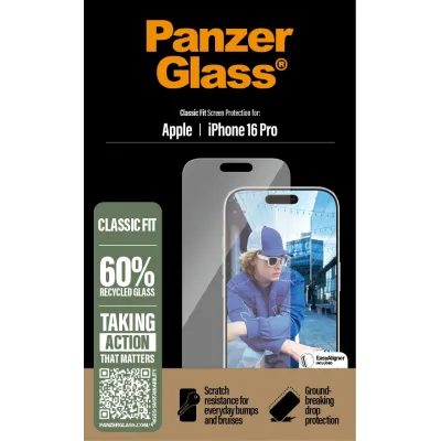 PanzerGlass - Tvrdené sklo s aplikátorom pre iPhone 16 Pro, číra