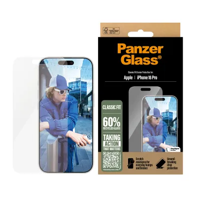 PanzerGlass - Tvrdené sklo s aplikátorom pre iPhone 16 Pro, číra
