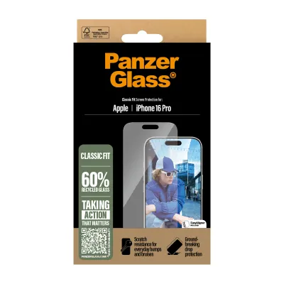 PanzerGlass - Tvrdené sklo s aplikátorom pre iPhone 16 Pro, číra