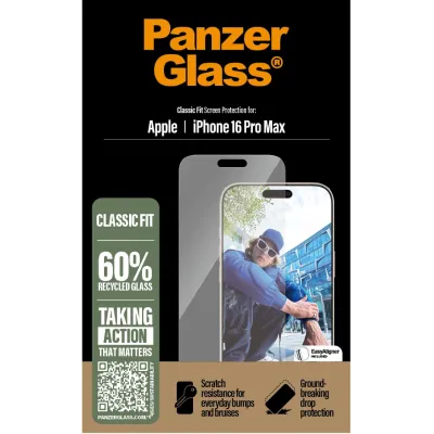 PanzerGlass - Tvrdené sklo s aplikátorom pre iPhone 16 Pro Max, číra