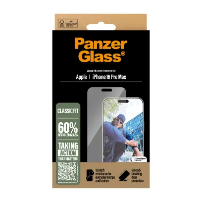 PanzerGlass - Tvrdené sklo s aplikátorom pre iPhone 16 Pro Max, číra