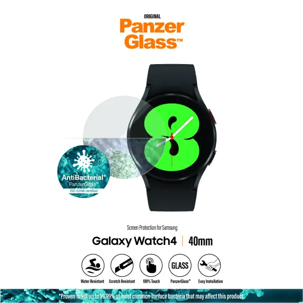 PanzerGlass - Tvrdené sklo Flat Glass AB pre Samsung Galaxy Watch 4 40 mm, číra