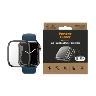 PanzerGlass - Tvrdené sklo Full Body AB pre Apple Watch 8/7 45 mm, čierna