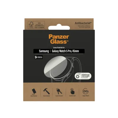 PanzerGlass - Tvrdené sklo Flat Glass AB pre Samsung Galaxy Watch 5 Pro 45 mm, číra