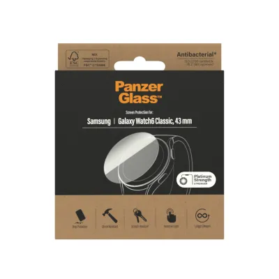 PanzerGlass - Tvrdené sklo Flat Glass AB pre Samsung Galaxy Watch6 43 mm, číra