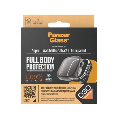 PanzerGlass - Tvrdené sklo Full Body D3O pre Apple Watch Ultra/Ultra 2, transparentná