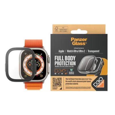 PanzerGlass - Tvrdené sklo Full Body D3O pre Apple Watch Ultra/Ultra 2, transparentná