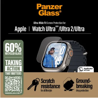 PanzerGlass - Tvrdené sklo pre Apple Watch Ultra 2024/Ultra 2/Ultra, číra