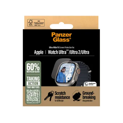PanzerGlass - Tvrdené sklo pre Apple Watch Ultra 2024/Ultra 2/Ultra, číra