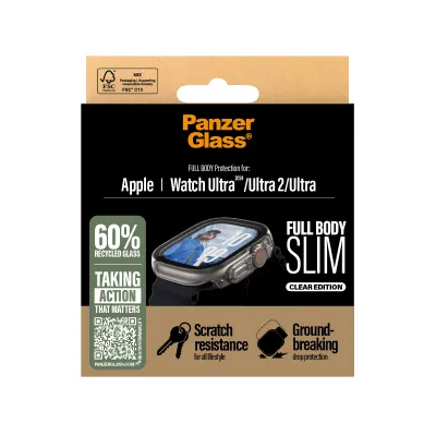 PanzerGlass - Tvrdené sklo Full Body Slim pre Apple Watch Ultra 2024/Ultra 2/Ultra, číra