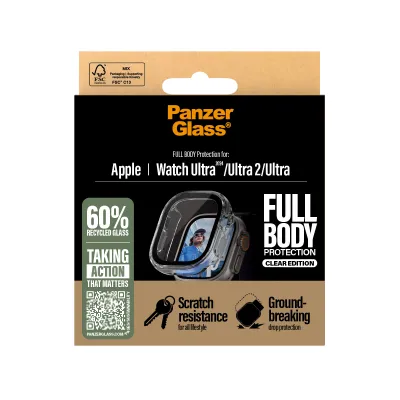 PanzerGlass - Tvrdené sklo Full Body pre Apple Watch Ultra 2024/Ultra 2/Ultra, číra