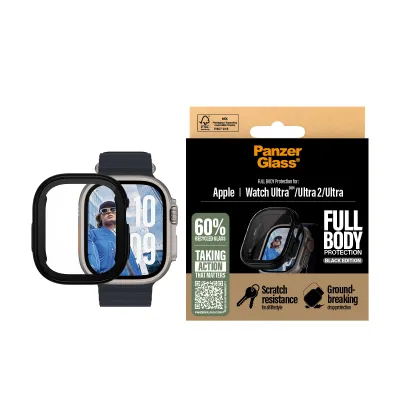 PanzerGlass - Tvrdené sklo Full Body pre Apple Watch Ultra 2024/Ultra 2/Ultra, čierna