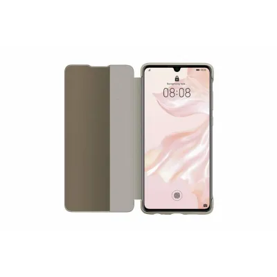 Huawei - Puzdro knižkové, Smart View pre Huawei P30, khaki