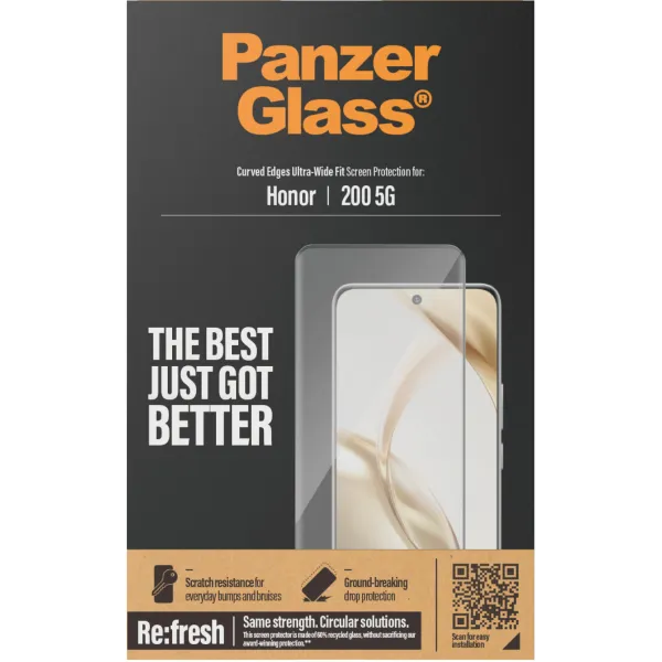 PanzerGlass - Tvrdené sklo Re:Fresh UWF pre Honor 200, čierna