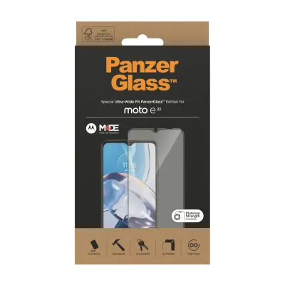 PanzerGlass - Tvrdené sklo UWF pre Motorola Moto E22s, čierna