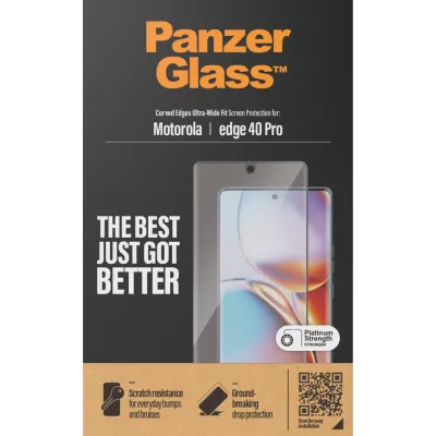 PanzerGlass - Tvrdené sklo UWF pre Motorola Edge 40 Pro, čierna