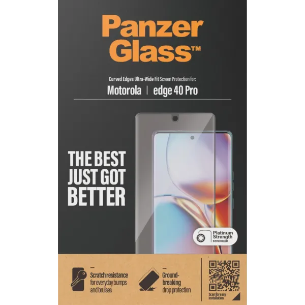 PanzerGlass - Tvrdené sklo UWF pre Motorola Edge 40 Pro, čierna