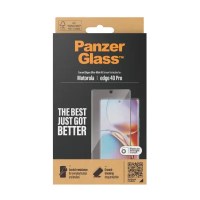 PanzerGlass - Tvrdené sklo UWF pre Motorola Edge 40 Pro, čierna