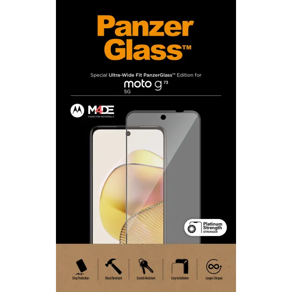 PanzerGlass - Tvrdené sklo UWF pre Motorola Moto G73 5G, čierna